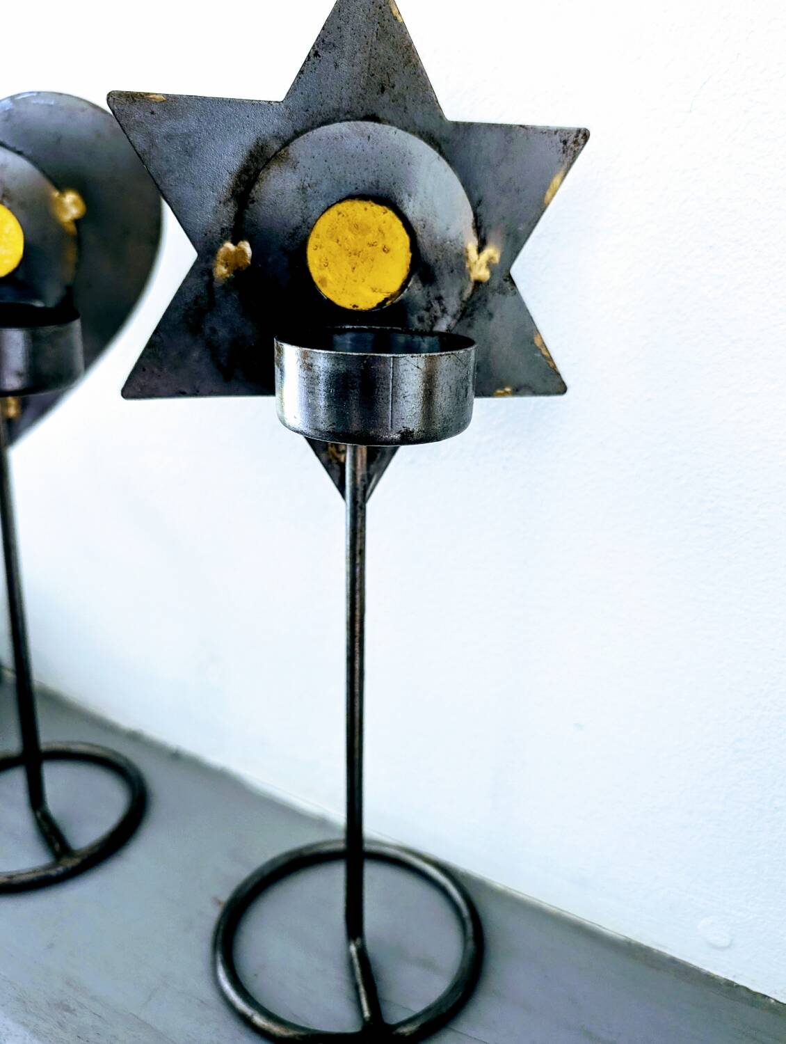 Pair of vintage candle holders