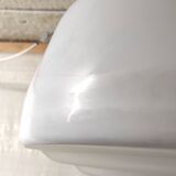 Plafonnier XXL style industriel globe opaline - mid. XXème