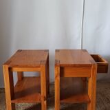 Pair of vintage pine bedside tables