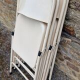 Set of 4 folding metal chairs from the 80s/90s