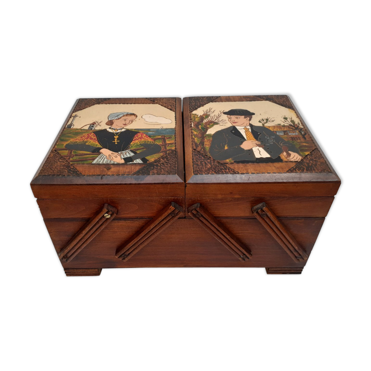 Wooden box in Breton style