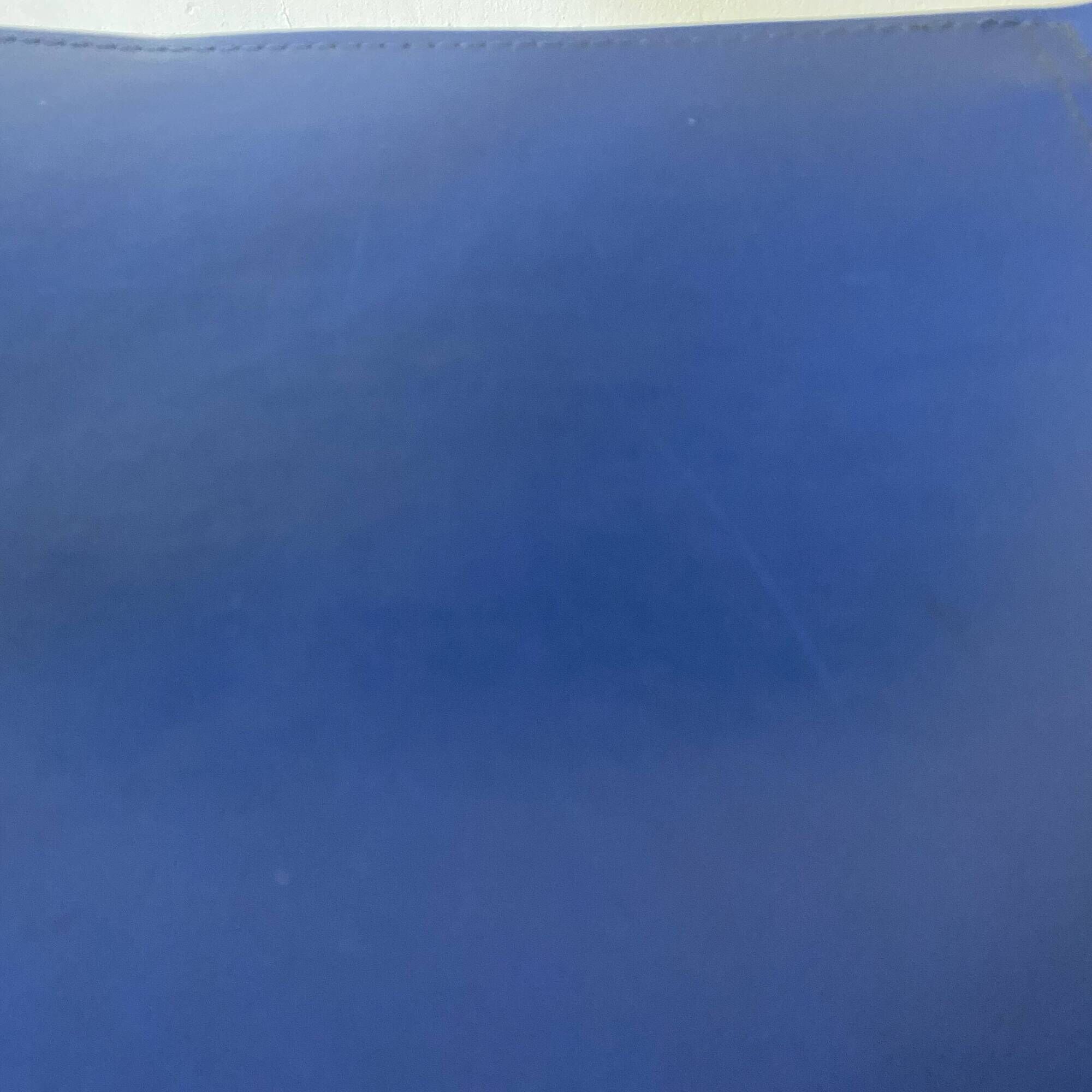 Office chair in blue imitation leather and chrome metal, Matteo Grassi style