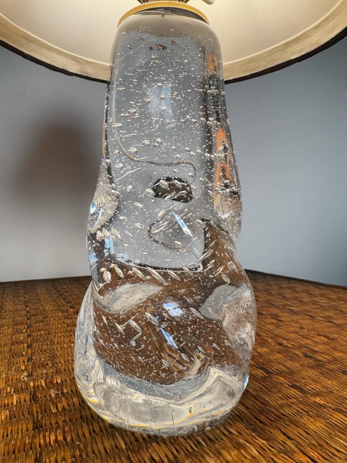 Small Schneider crystal lamp from the 50s