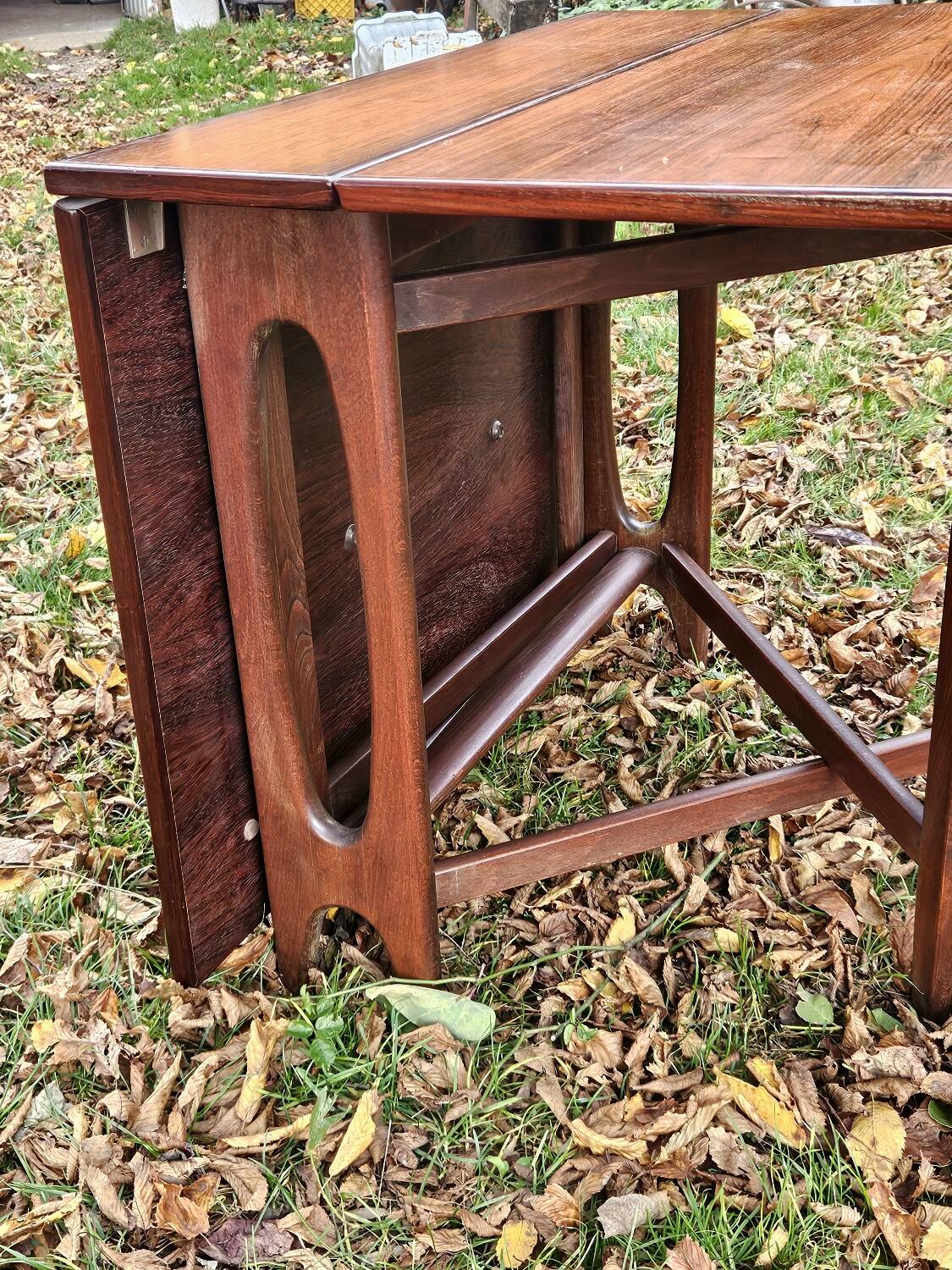 Table pliante Bendt Winge design scandinave 50-60 palissandre Kleppe
