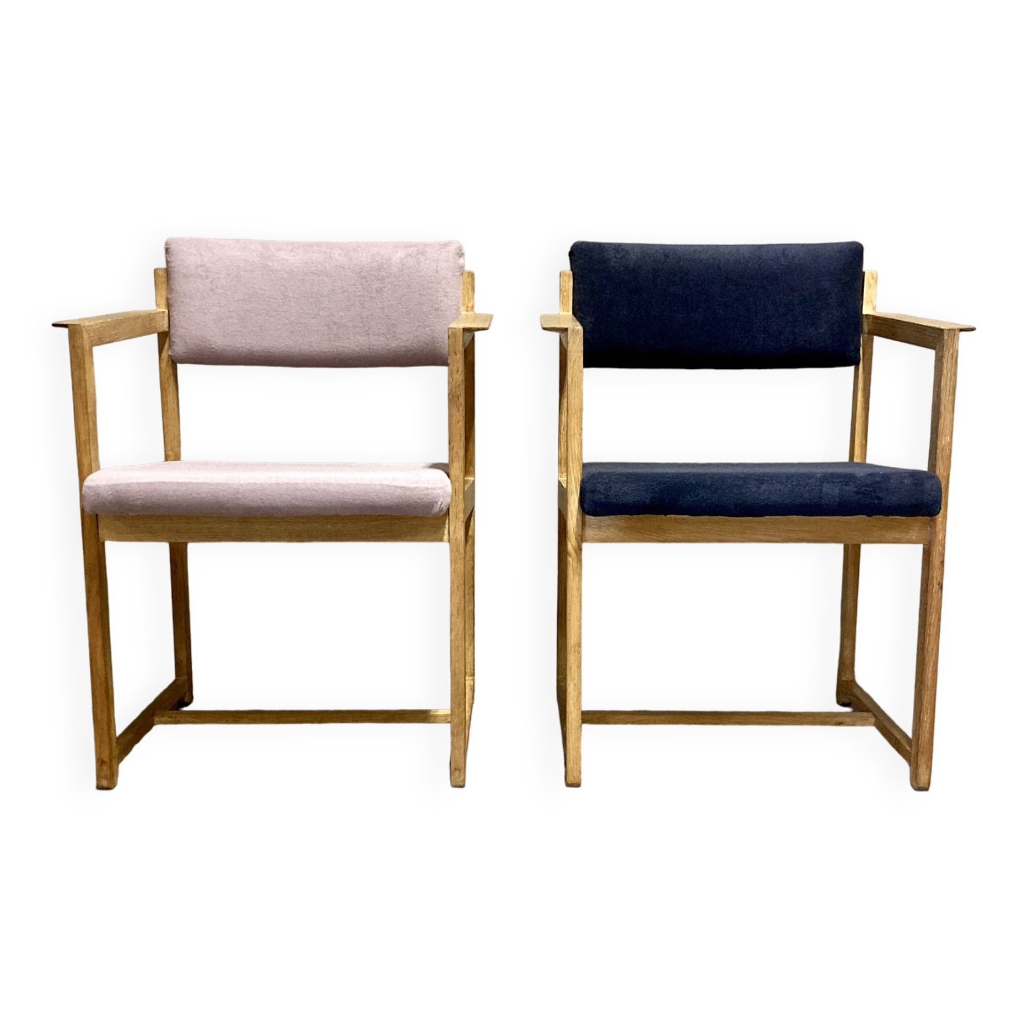 Duo of "Scandinavian Design" armchairs 1960.