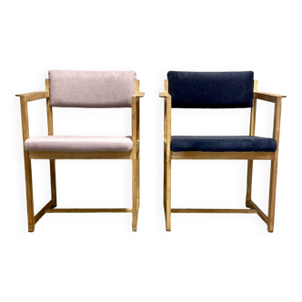 Duo of "Scandinavian Design" armchairs 1960.