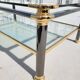 Vintage glass and brass coffee table from the 70s and 80s, Italian design