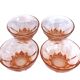 Set of 4 antique pink glass bowls