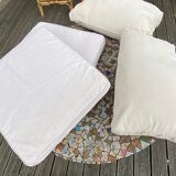 Pair rattan armchairs