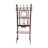 Wall coat rack in curved wood 1900 mahogany color
