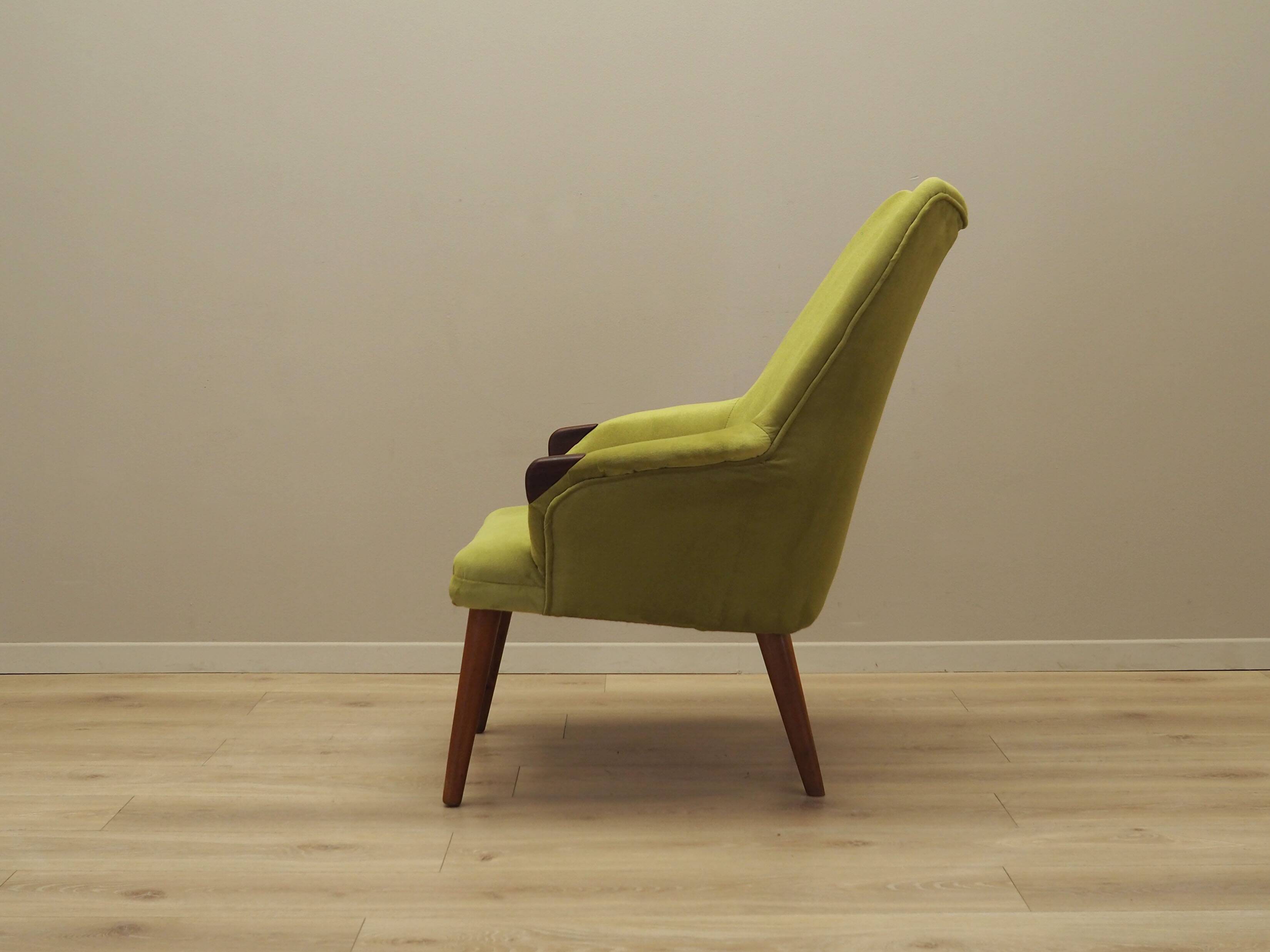 Green armchair, Danish design, 1970s, production: Denmark