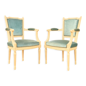 Pair of Louis XVI style armchairs