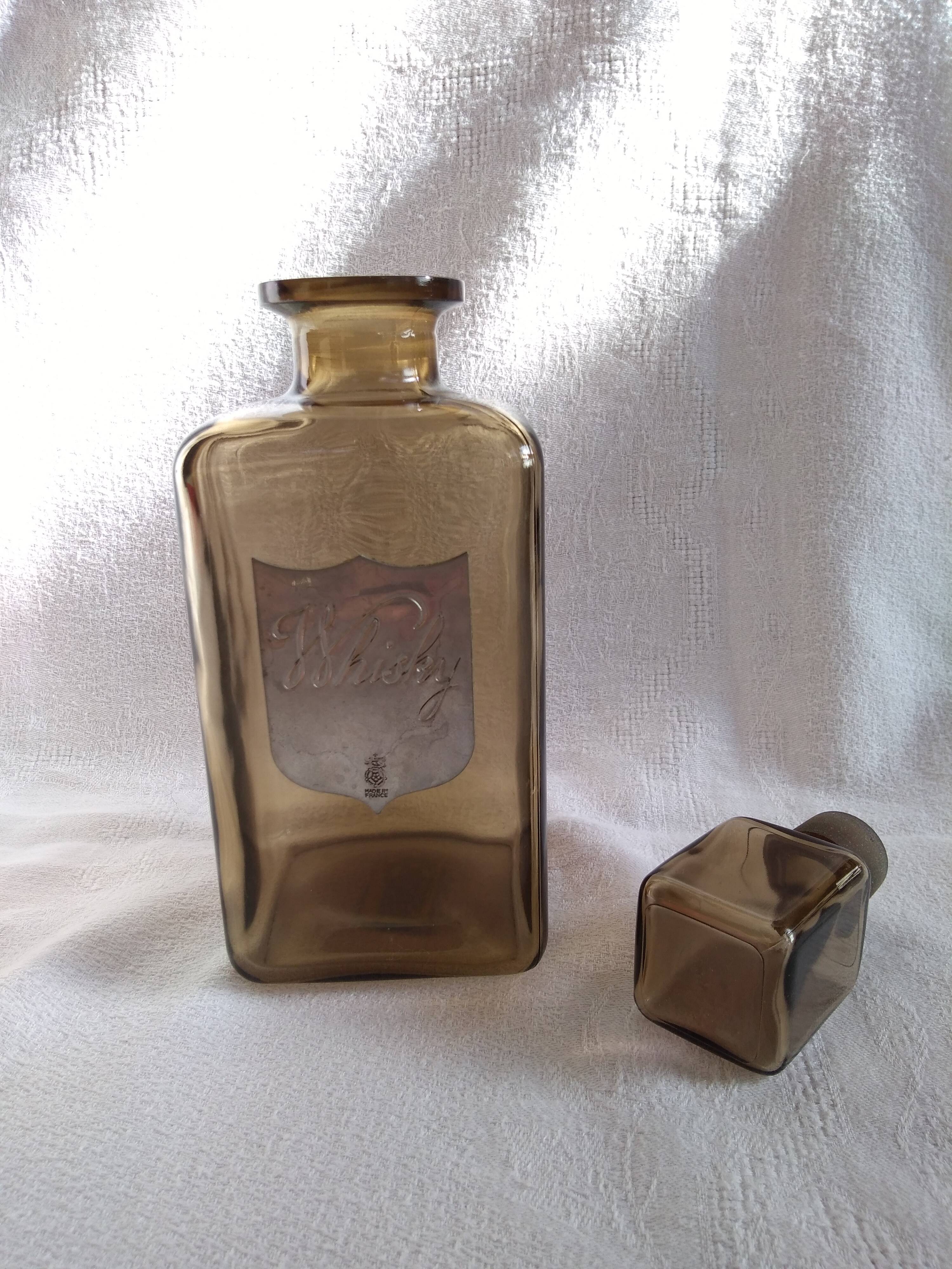 Smoked glass whiskey decanter