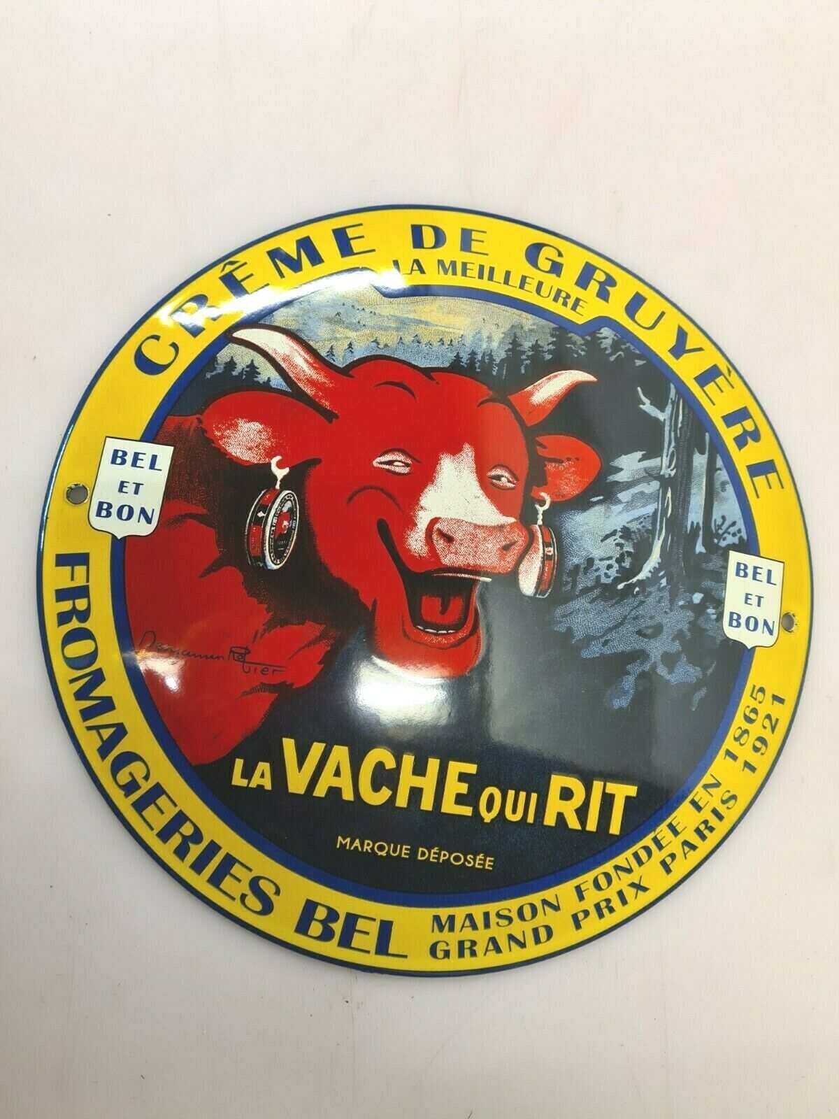 enamelled plate the laughing cow