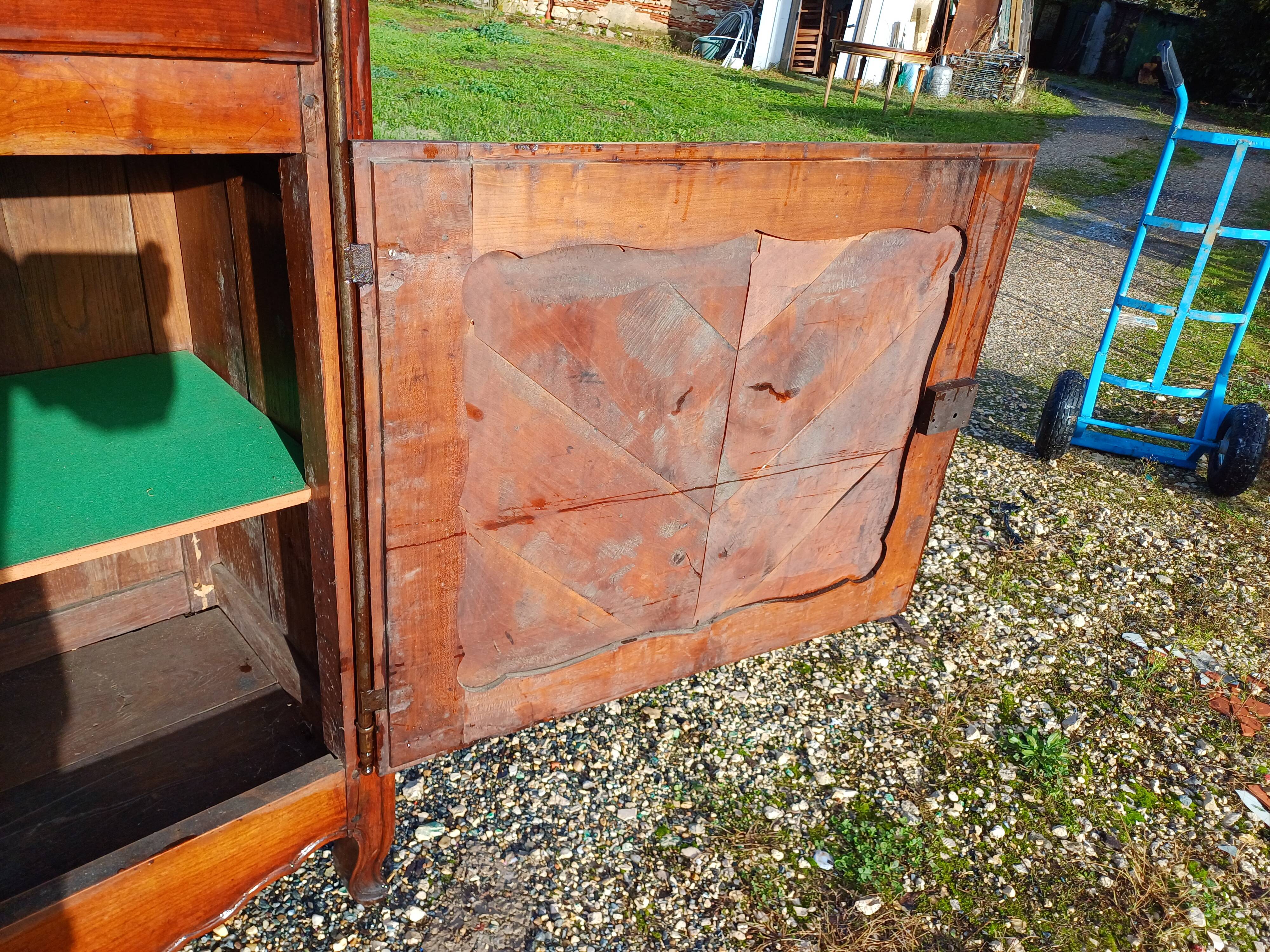 19th century walnut wardrobe with 2 doors and 2 drawers