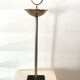 Vintage standing ashtray, 70's, golden metal, marble base
