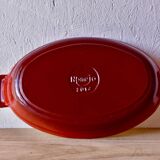 Red cast iron oven dish