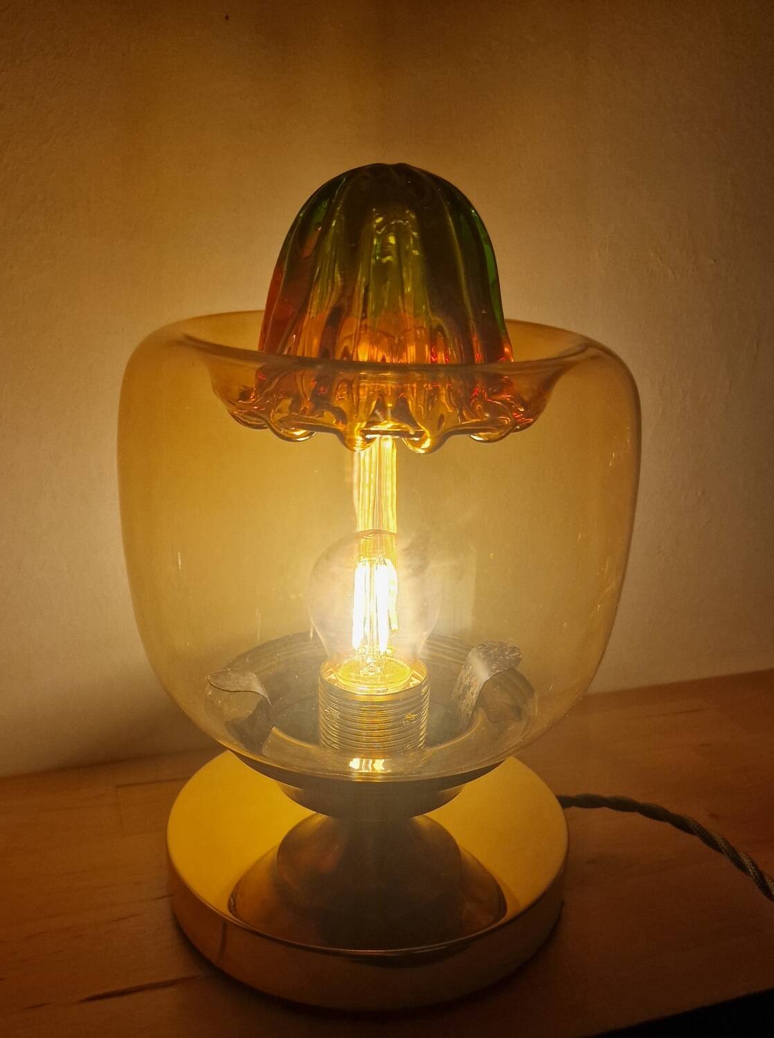 Lampe à poser tactile en verre de Murano