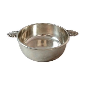 Old hollow plate silver metal handles shells