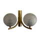 Simple two-armed wall light in brass and glass by Ball and Ball, Kaiser, 1960s, Germany.