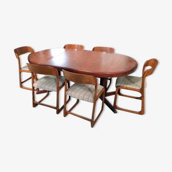 Chaise et table vintage Baumann
