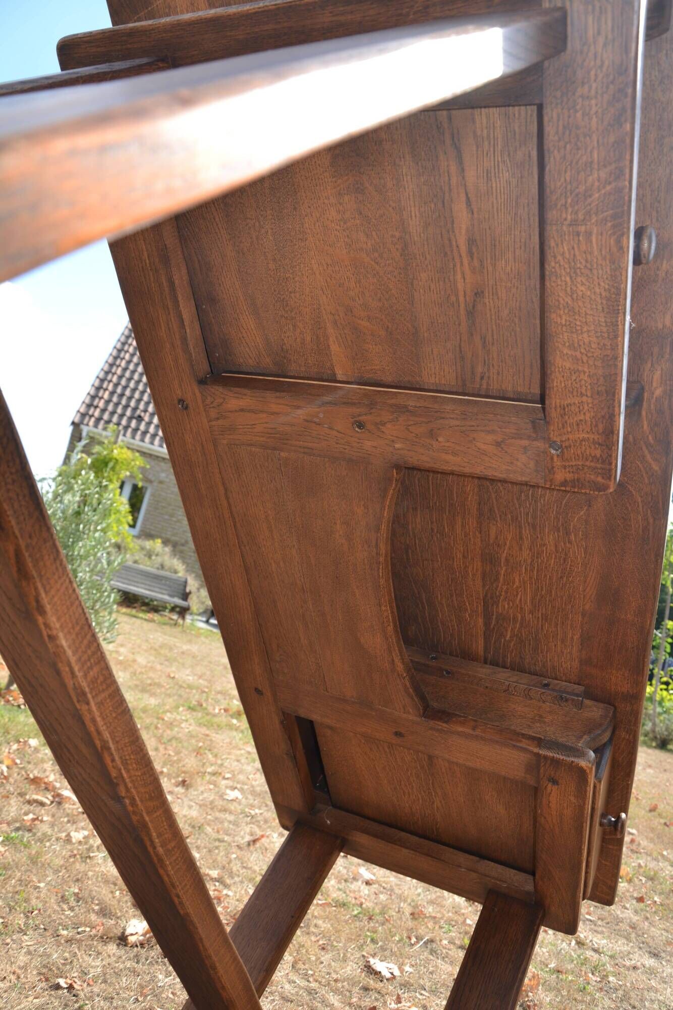 Bureau/table de ferme "brutaliste" chêne massif