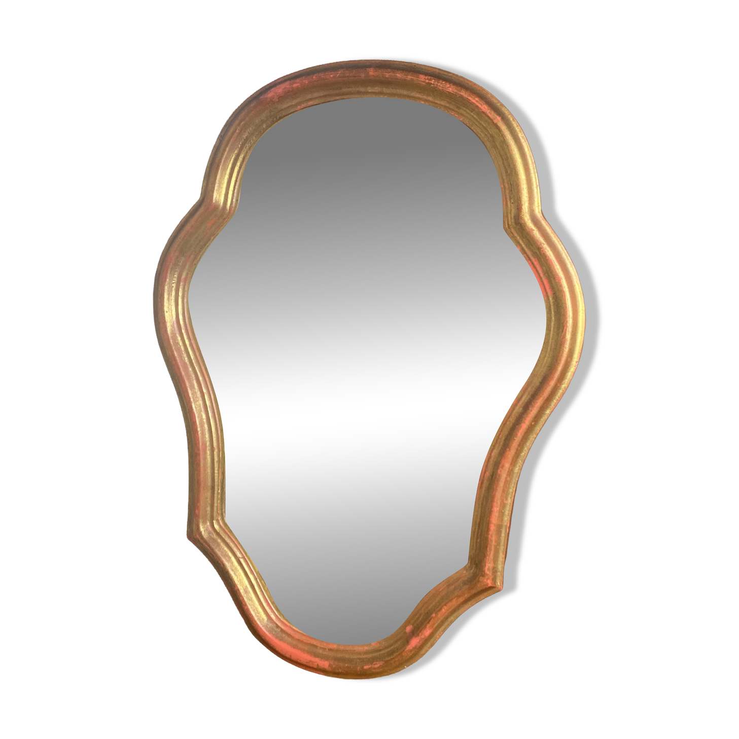 Golden wooden mirror