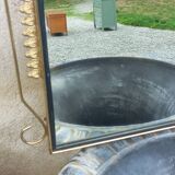 Vintage 1950s neoclassical style gold metal mirror