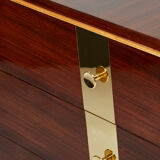 Italian chest of drawers in rosewood and brass ISA Bergamo 1950