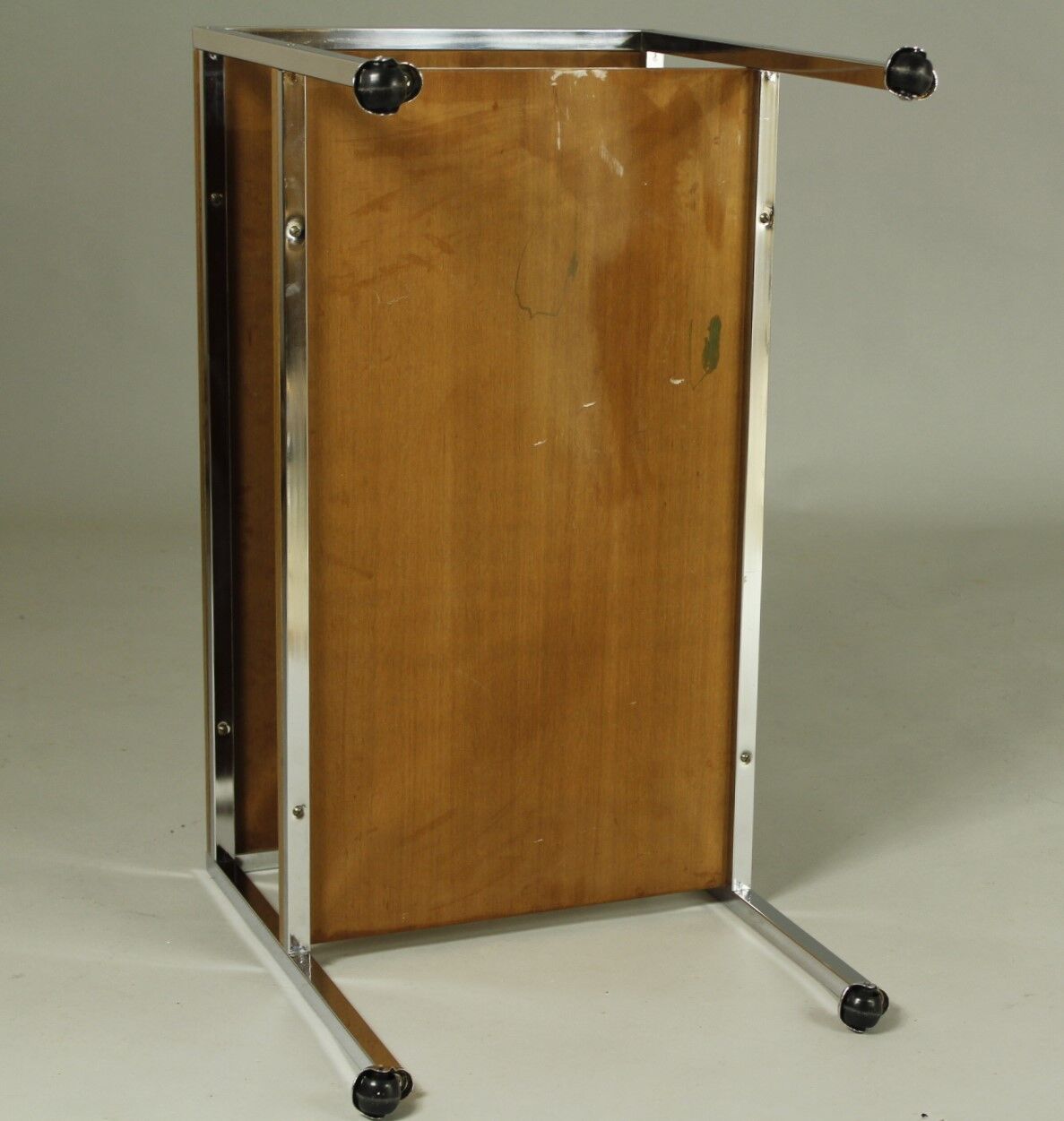 1970s Walnut and Chrome Trolley