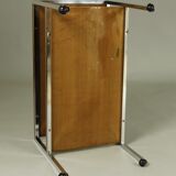 1970s Walnut and Chrome Trolley