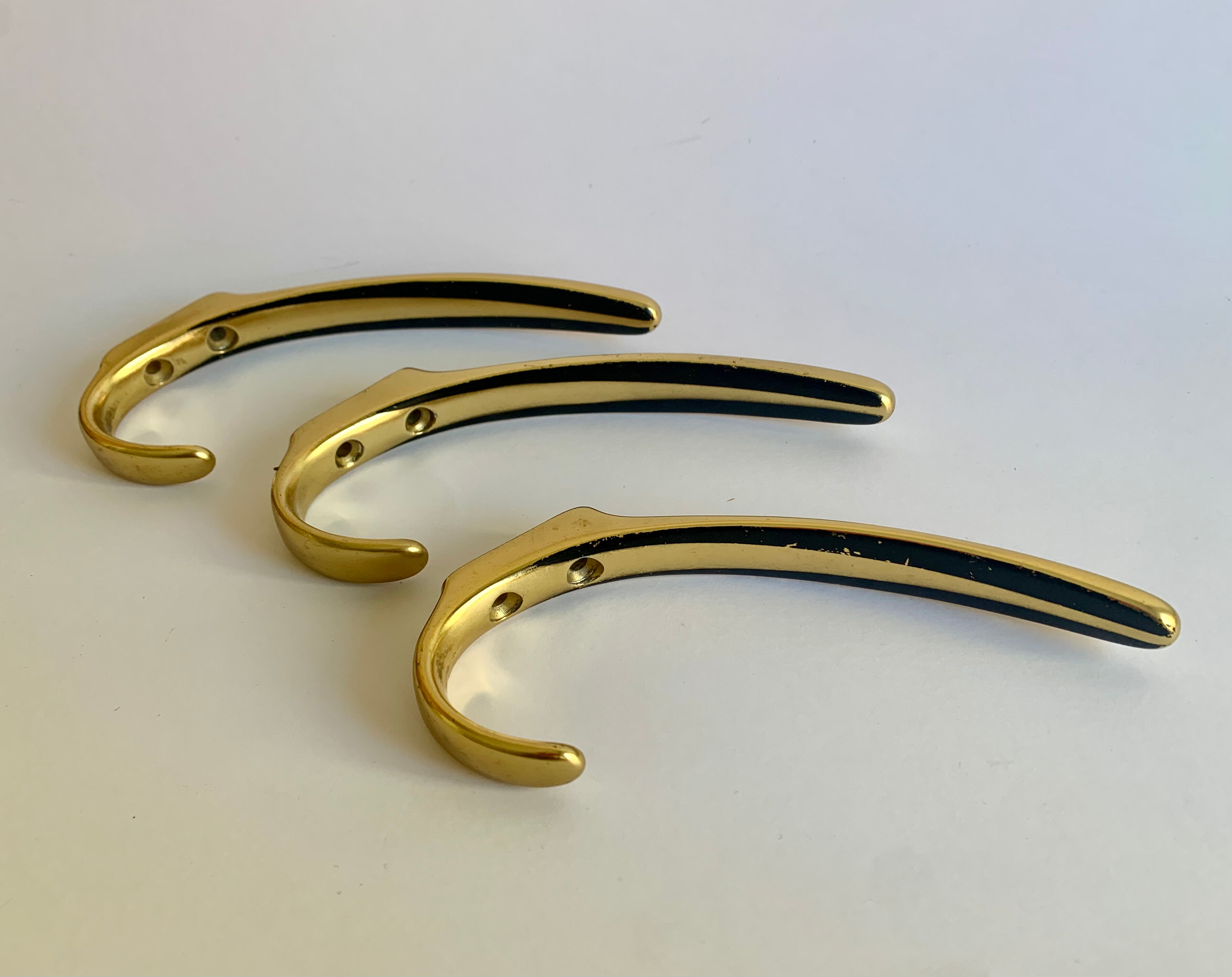 Coat wall hook, set of 3, 1950s