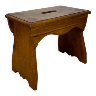 Antique slotted mountain chalet bench