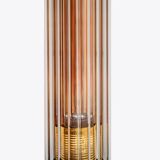 Cylindrical wall light with streaked glass and brass