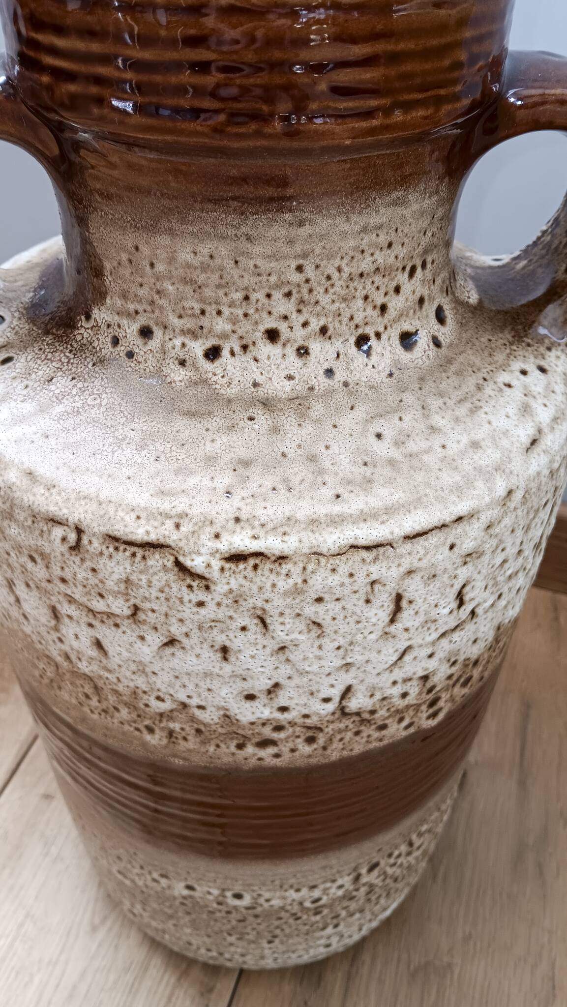 Vase in shades of brown and beige, ceramic - 1960s/1970s