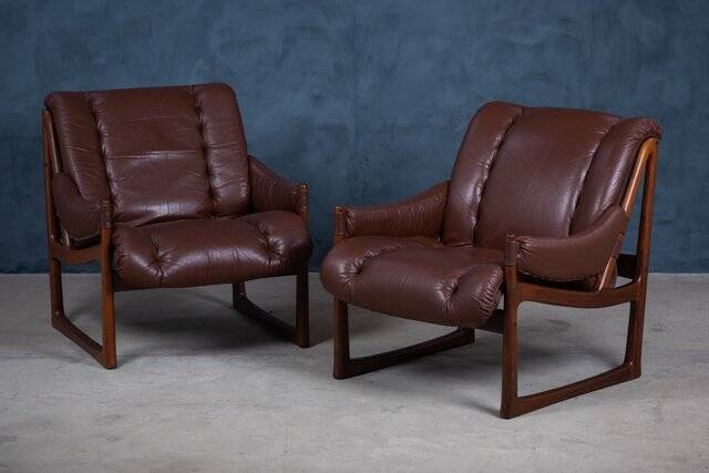 Mid-Century Armchairs in Rosewood by Torbjørn Afdal for Nesjestranda Møbelfabrikk, 1960s, Set of 2