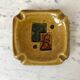 Ashtray abstract design in ceramic and leather 50s-60s