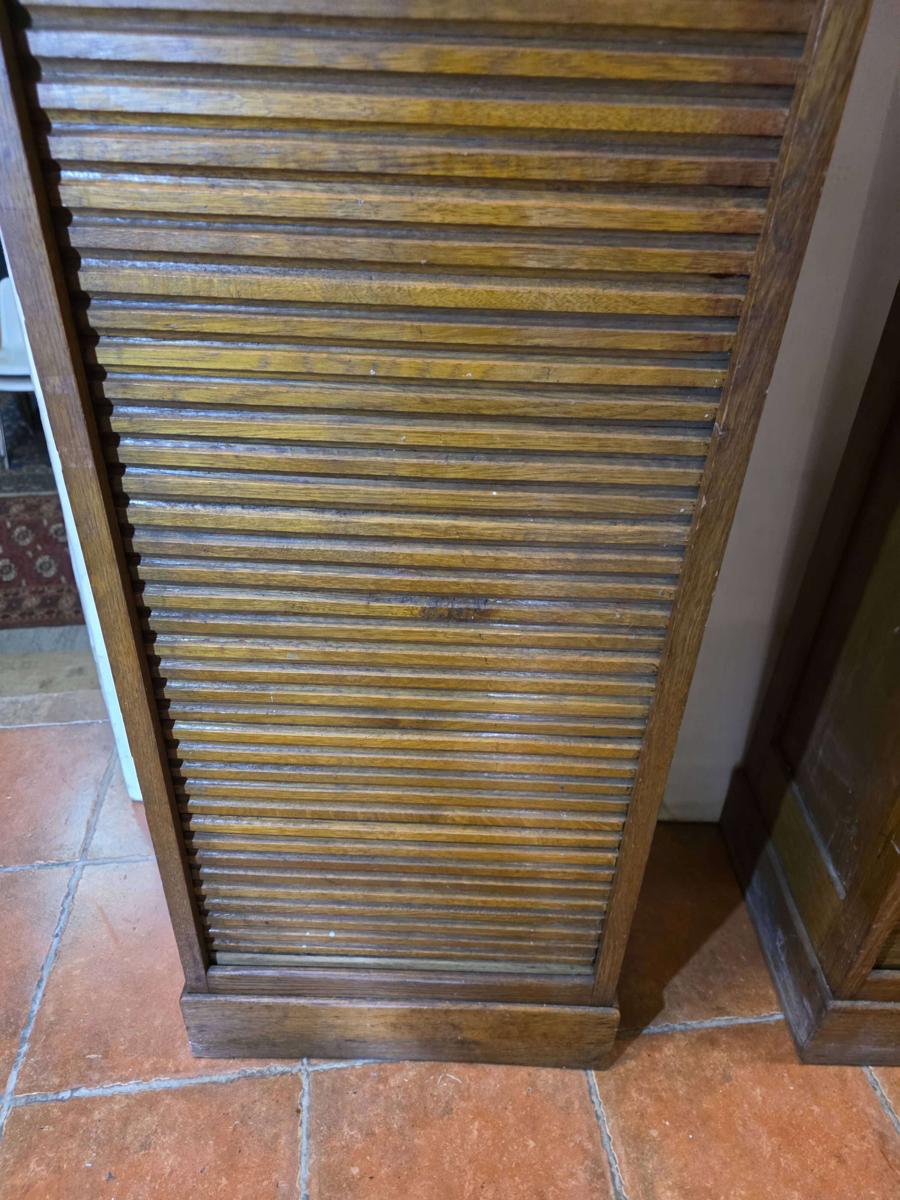 Pair of oak curtain file cabinets