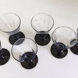 6 verres à pied noir Luminarc.