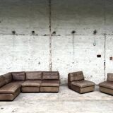 Modular leather sofa, vintage design 1970