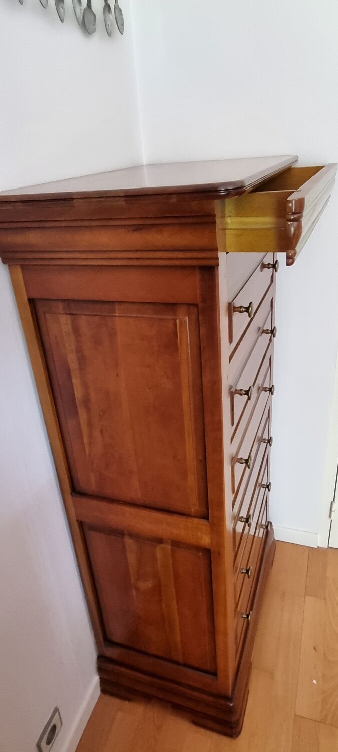Louis philippe merisier massif style weekly chest of drawers