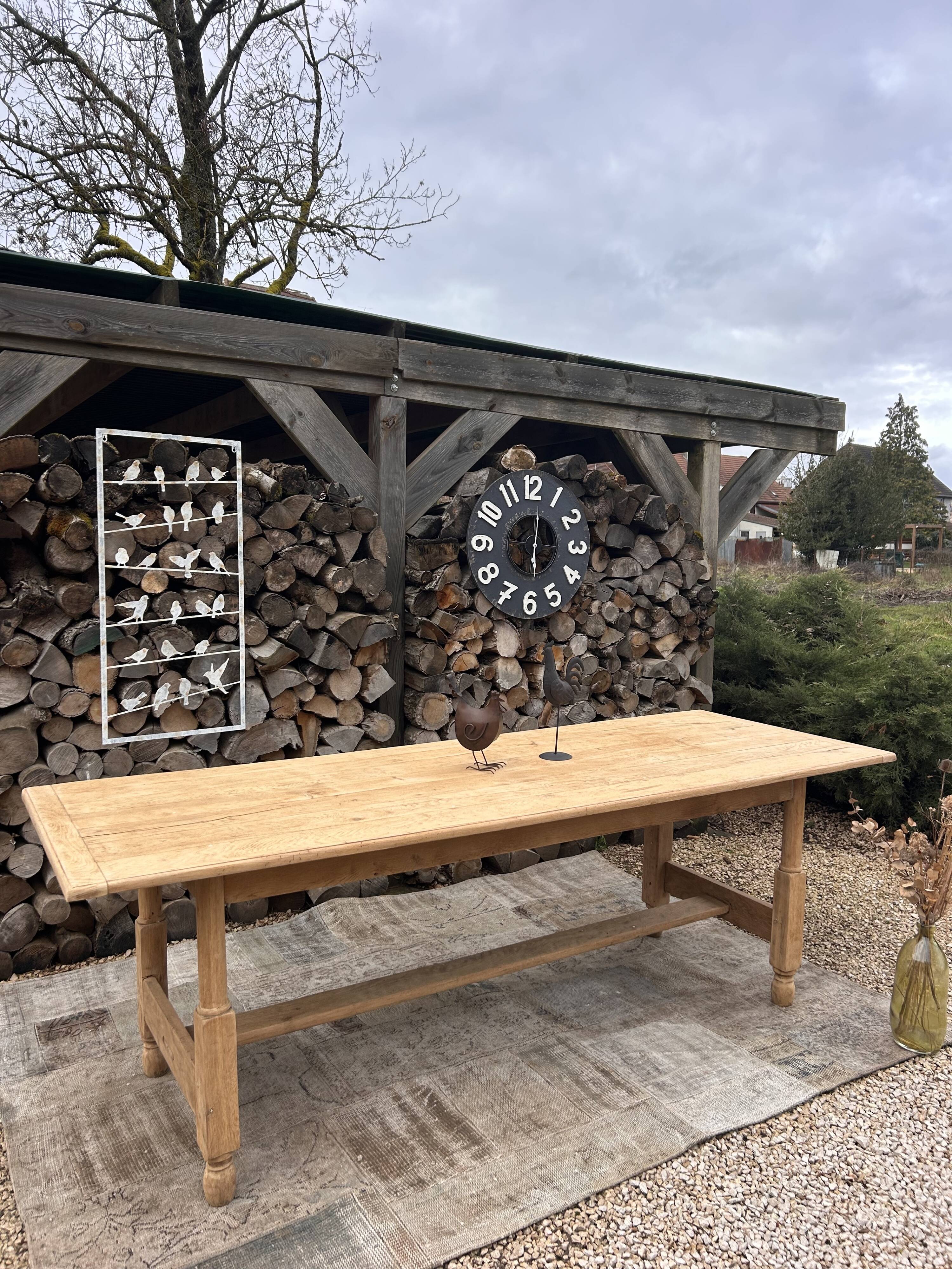 Solid oak farmhouse table 233cm