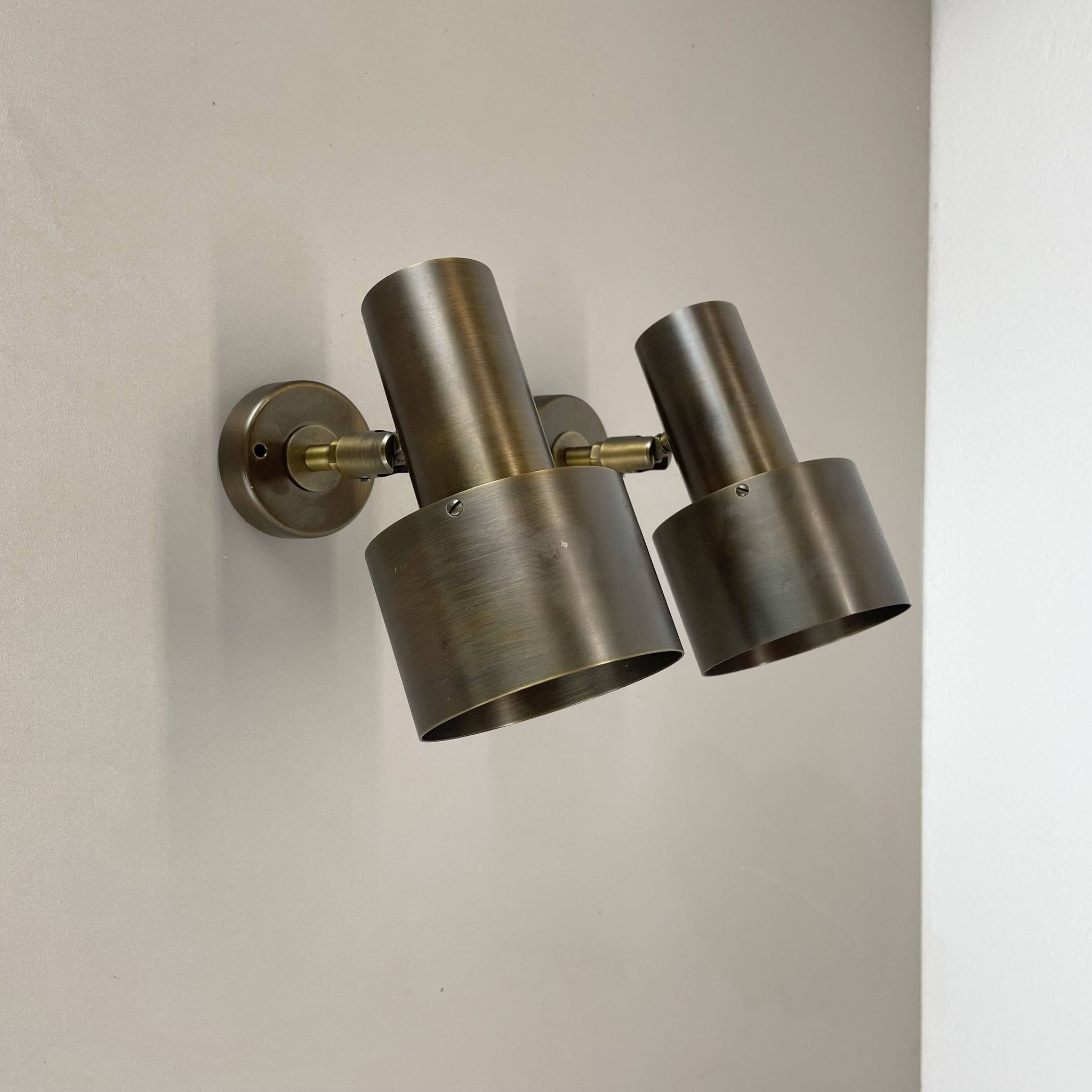 set of 2 Brass Spot elements ceiling wall Lights by OMI Lighting Germany, 1970s