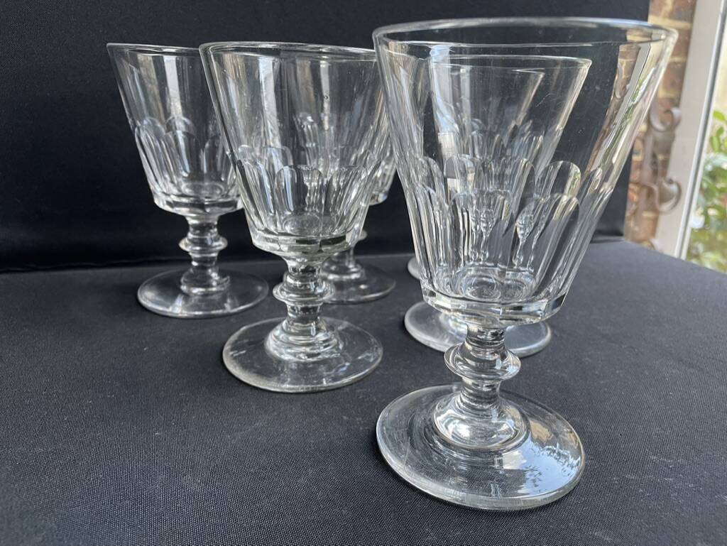6 Water glasses n°2 - Baccarat/Saint Louis - 19th century