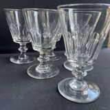 6 Water glasses n°2 - Baccarat/Saint Louis - 19th century