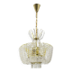 Kamenický Šenov crystal chandelier, gilded brass, 1970s, Czechoslovakia