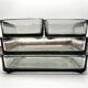 Teak tray and its 4 stackable glass dishes • Denmark • 1960