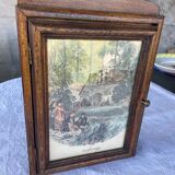 Small walnut key cabinet