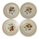Set of 4 flat plates Sarreguemines flower pattern, first half of the 20th century.