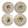 Set of 4 flat plates Sarreguemines flower pattern, first half of the 20th century.